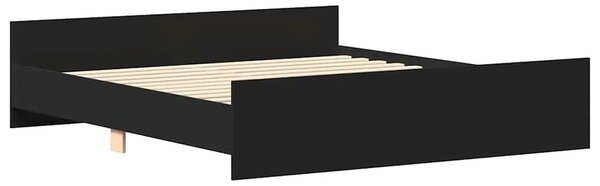 Okvir kreveta s uzglavljem i podnožjem crni 200 x 200 cm - Crna 200 x 200 cm Crna 200 x 200 cm