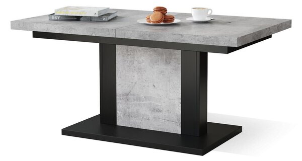 Sklopivi stolić za kavu Glendale 103Crna, Boja betona, 60x70x120cm, Laminirani iveral, Kutni