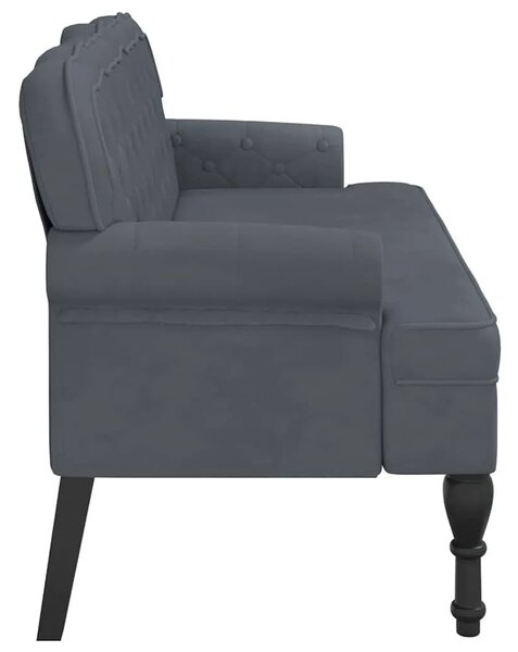 Klupa s naslonom tamnosiva 119 5 x 64 5 x 75 cm baršunasta - Tamno siva Tamno siva
