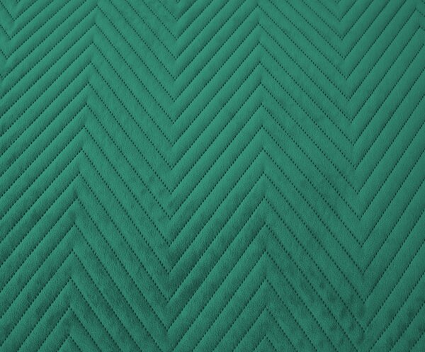 Zeleni bašunasti prekrivač za krevet ARROW VELVET Dimenzije: 200 x 220 cm