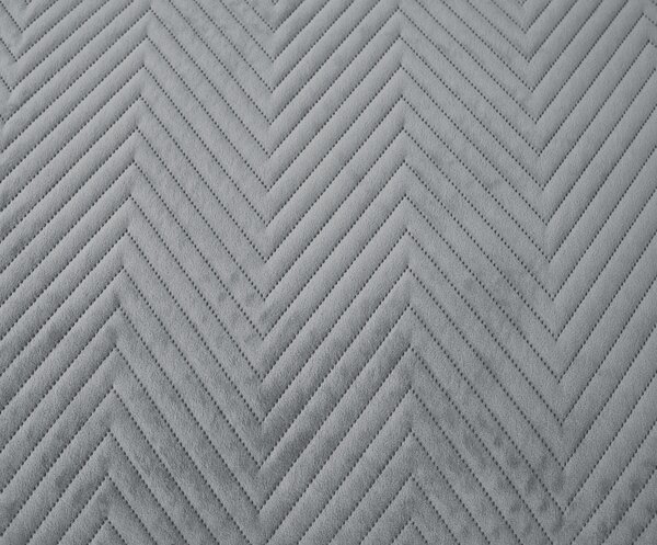 Sivi baršunasti prekrivač za krevet ARROW VELVET Dimenzije: 200 x 220 cm