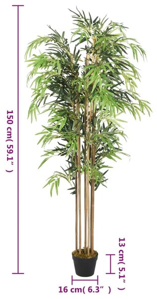 Umjetno stablo bambusa 1095 listova 150 cm zeleno - 150 cm (okrugli) 1 150 cm (okrugli)