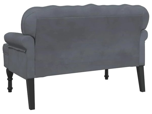 Klupa s naslonom tamnosiva 119 5 x 64 5 x 75 cm baršunasta - Tamno siva Tamno siva