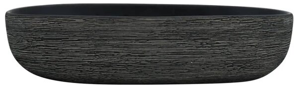 Nadgradni Lavabo - Umivaonik sivo-crni ovalni 59x40x14 cm keramički - Crna i siva 59 x 40 x 14 cm Crna i siva 59 x 40 x 14 cm