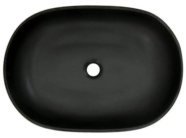 Nadgradni Lavabo - Umivaonik sivo-crni ovalni 59x40x14 cm keramički - Crna i siva 59 x 40 x 14 cm Crna i siva 59 x 40 x 14 cm