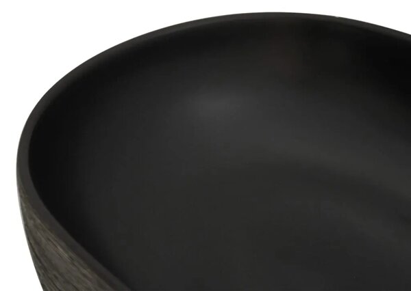 Nadgradni Lavabo - Umivaonik sivo-crni ovalni 59x40x14 cm keramički - Crna i siva 59 x 40 x 14 cm Crna i siva 59 x 40 x 14 cm