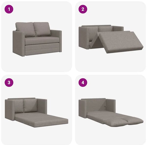 Podni kauč na razvlačenje 2-u-1 smeđesivi 112x174x55 cm baršun - Sivo-smeđa 112 x 60 x 55 cm 1 Sivo-smeđa