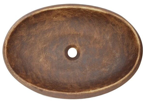 Nadgradni Lavabo - Umivaonik smeđi ovalni 59x40x15 cm keramički - Smeđa 59 x 40 x 15 cm Smeđa 59 x 40 x 15 cm