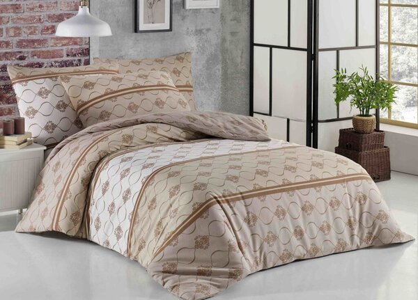 Pamučna posteljina ALCUDIA smedja Dimenzije posteljine: 2 ks 70 x 90 cm | 200 x 220 cm
