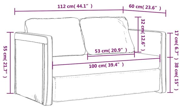 Podni kauč na razvlačenje 2-u-1 smeđesivi 112x174x55 cm baršun - Sivo-smeđa 112 x 60 x 55 cm 1 Sivo-smeđa