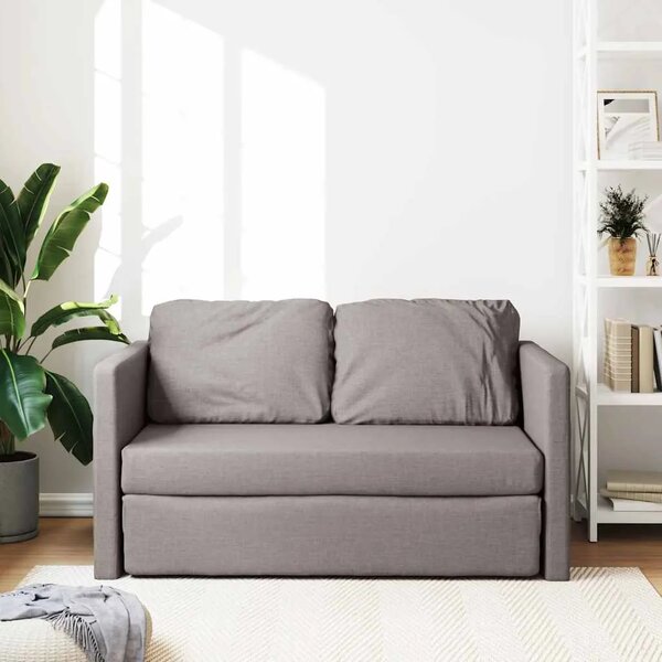 Podni kauč na razvlačenje 2-u-1 smeđesivi 112x174x55 cm baršun - Sivo-smeđa 112 x 60 x 55 cm 1 Sivo-smeđa