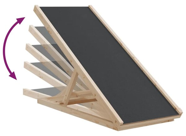 Rampa za pse siva 100 x 40 cm od masivne jelovine - Siva 100 x 40 cm 100 x 40 cm