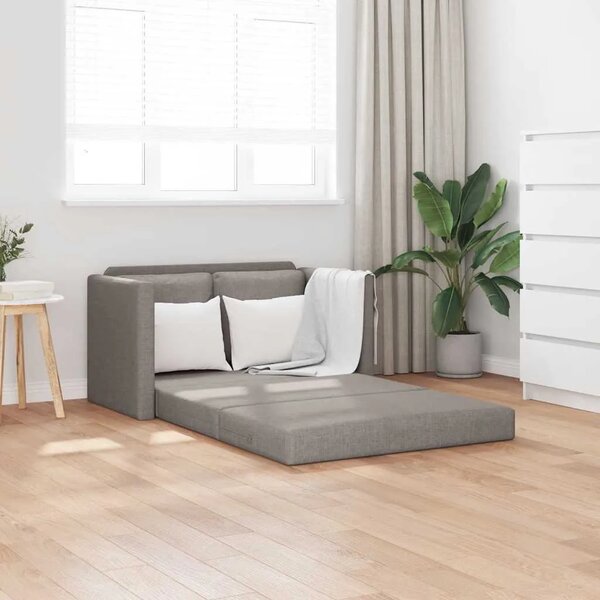 Podni kauč na razvlačenje 2-u-1 smeđesivi 112x174x55 cm baršun - Sivo-smeđa 112 x 60 x 55 cm 1 Sivo-smeđa