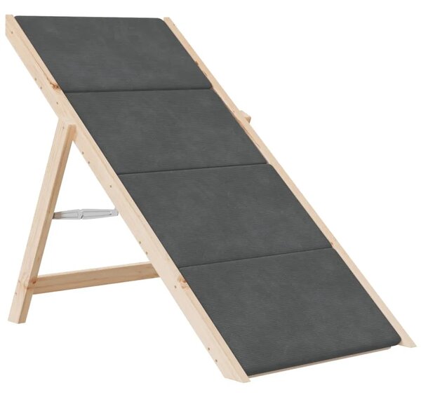 Stepenice za pse sive 105 x 47 cm od masivne jelovine - Siva 105 x 47 cm 105 x 47 cm
