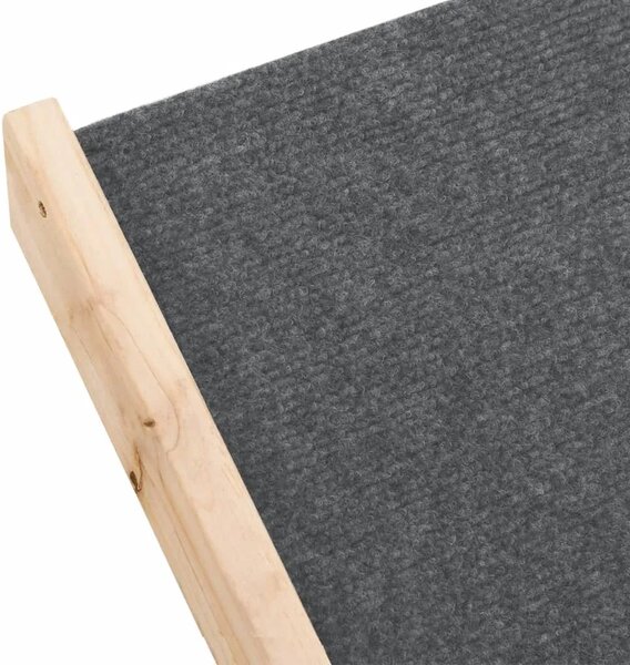 Stepenice za pse sive 105 x 47 cm od masivne jelovine - Siva 105 x 47 cm 105 x 47 cm