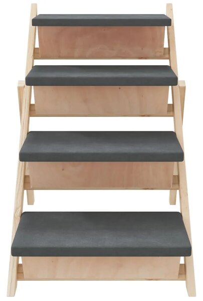 Stepenice za pse sive 105 x 47 cm od masivne jelovine - Siva 105 x 47 cm 105 x 47 cm