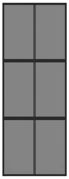 Klizna vrata crna 76x205 cm od kaljenog stakla i aluminija - Crna 76 x 205 cm 1 Rešetke 3 x 2