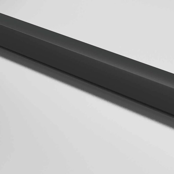 Sobna vrata tanka crna 93x201 5 cm kaljeno staklo i aluminij - Crna i mat 93 x 201.5 cm 1 3 vodoravne šipke