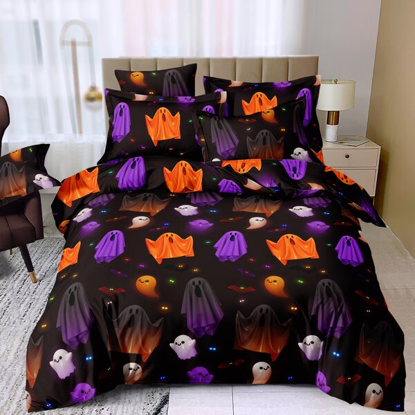 Posteljina od mikrovlakana SPOOKY SOIREE crna Dimenzije posteljine: 2 kom 70 x 80 cm | 160 x 200 cm
