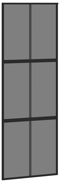 Klizna vrata crna 76x205 cm od kaljenog stakla i aluminija - Crna 76 x 205 cm 1 Rešetke 3 x 2