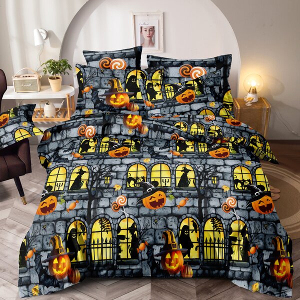 Posteljina od mikrovlakana SCARY PARTY siva Dimenzije posteljine: 70 x 80 cm | 140 x 200 cm
