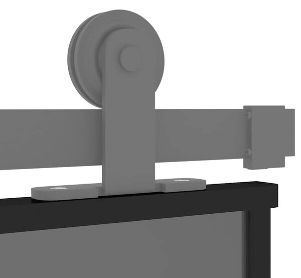 Klizna vrata crna 76x205 cm od kaljenog stakla i aluminija - Crna 76 x 205 cm 1 Rešetke 3 x 2