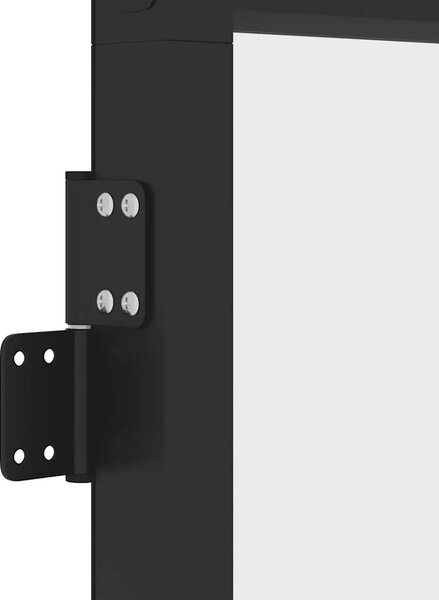 Sobna vrata tanka crna 93x201 5 cm kaljeno staklo i aluminij - Crna i mat 93 x 201.5 cm 1 3 vodoravne šipke