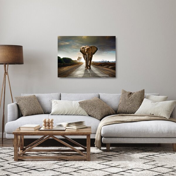 Staklena slika slona (70x50 cm)
