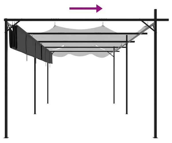 Pergola s pomičnim krovom antracit 589x292x230 cm - Antracit 589 x 292 x 230 cm 1 Antracit