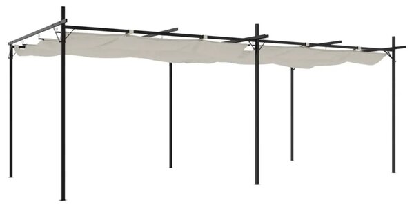 Pergola s pomičnim krovom krem 589x292x230 cm - Krema 589 x 292 x 230 cm 1 Krema