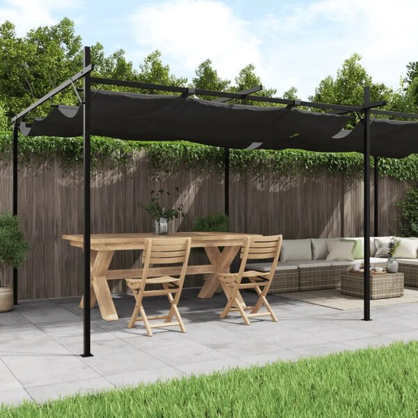 Pergola s pomičnim krovom antracit 589x292x230 cm - Antracit 589 x 292 x 230 cm 1 Antracit
