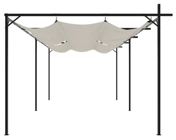 Pergola s pomičnim krovom krem 589x292x230 cm - Krema 589 x 292 x 230 cm 1 Krema