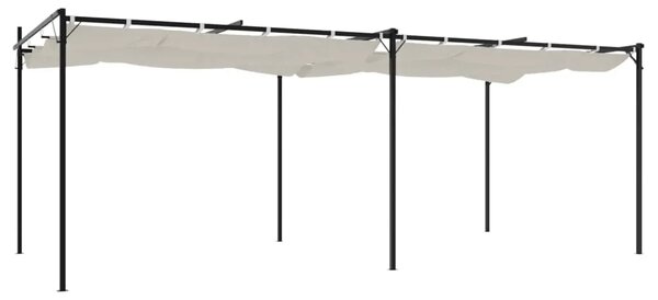 Pergola s pomičnim krovom krem 589x292x230 cm - Krema 589 x 292 x 230 cm 1 Krema