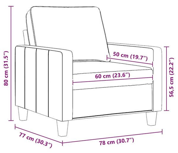 Fotelja smeđa 60 cm od tkanine - Smeđa 1 60 cm Smeđa