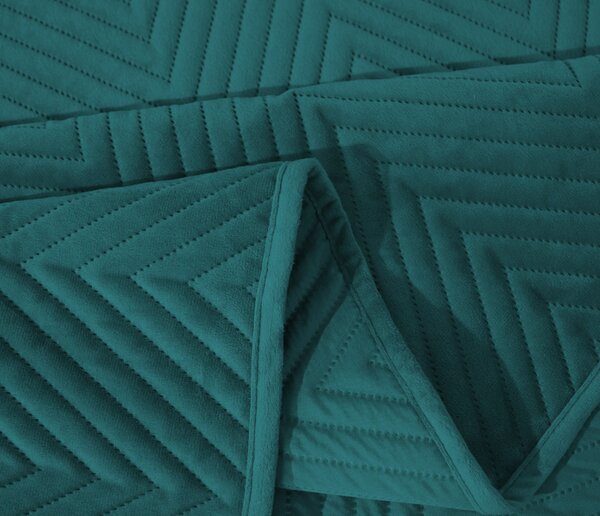 Tirkizni baršunasti prekrivač za krevet ARROW VELVET Dimenzije: 170 x 210 cm