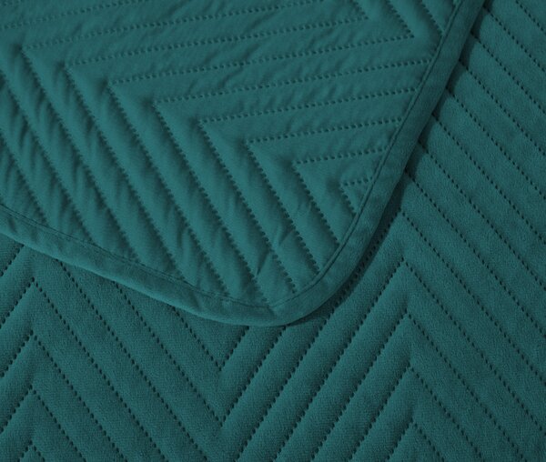 Tirkizni baršunasti prekrivač za krevet ARROW VELVET Dimenzije: 170 x 210 cm