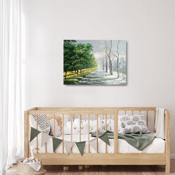 Staklena slika - Zima ili ljeto (70x50 cm)