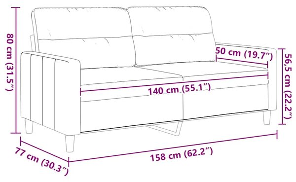 Dvosjed od tkanine svjetlosivi 140 cm - Svjetlosiva 1 140 cm Svjetlosiva