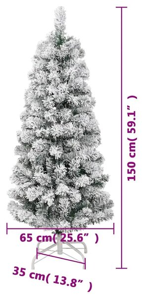 Umjetno božićno drvce sa šarkama i snijegom 150 cm - 150 cm 1 Osnovni 1