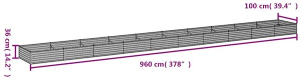Povišena gredica - Vrtna gredica 960x100x36 cm od čelika COR-TEN - 960 x 100 x 36 cm 1 Otporni čelik 960 x 100 x 36 cm