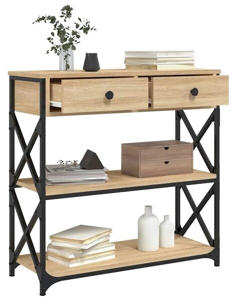 Konzolni stol boja hrasta sonome 75x28x75 cm konstruirano drvo - sonoma hrast 1 75 cm Sonoma hrast