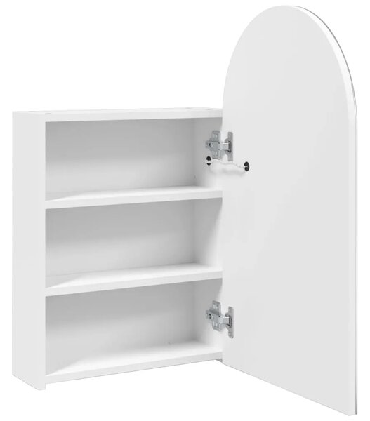 Kupaonski ormarić s ogledalom LED lučni bijeli 42 x 13 x 70 cm - Bijela 1 Bijela