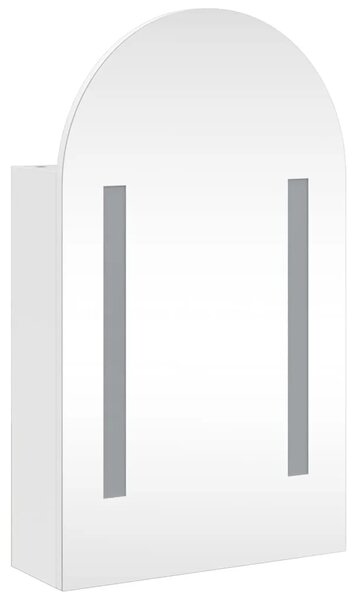 Kupaonski ormarić s ogledalom LED lučni bijeli 42 x 13 x 70 cm - Bijela 1 Bijela