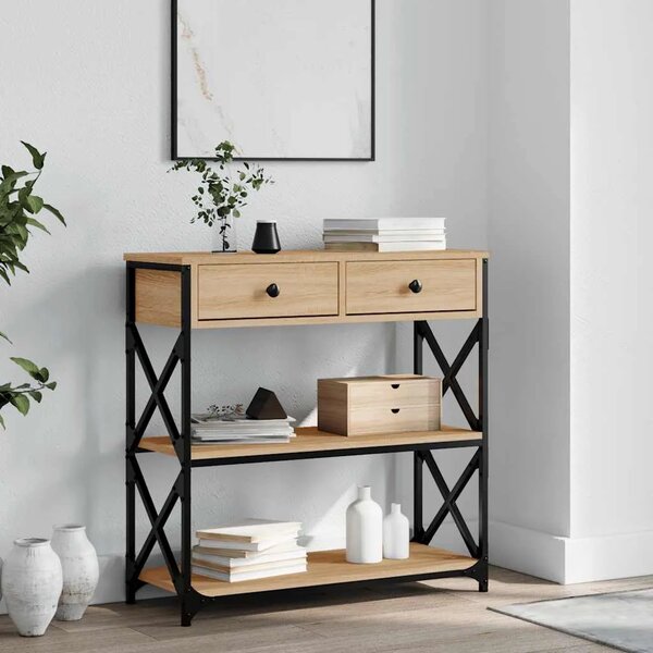 Konzolni stol boja hrasta sonome 75x28x75 cm konstruirano drvo - sonoma hrast 1 75 cm Sonoma hrast