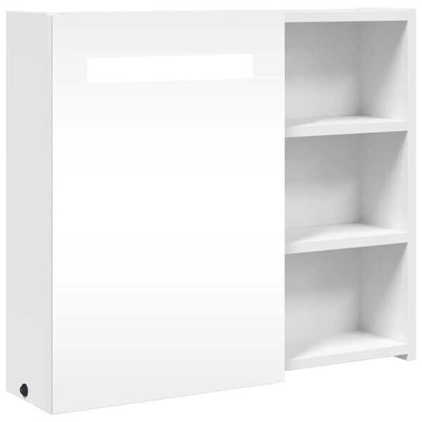 Kupaonski ormarić s ogledalom i LED svjetlom bijeli 60x13x52 cm - Bijela 60 x 13 x 52 cm 1 Bijela
