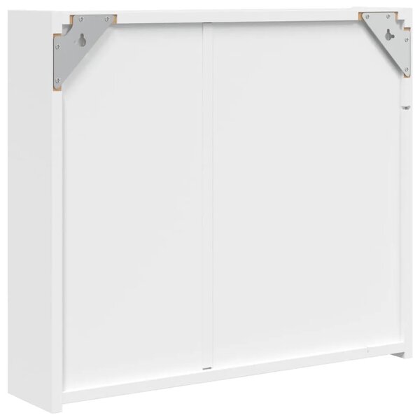 Kupaonski ormarić s ogledalom i LED svjetlom bijeli 60x13x52 cm - Bijela 60 x 13 x 52 cm 1 Bijela