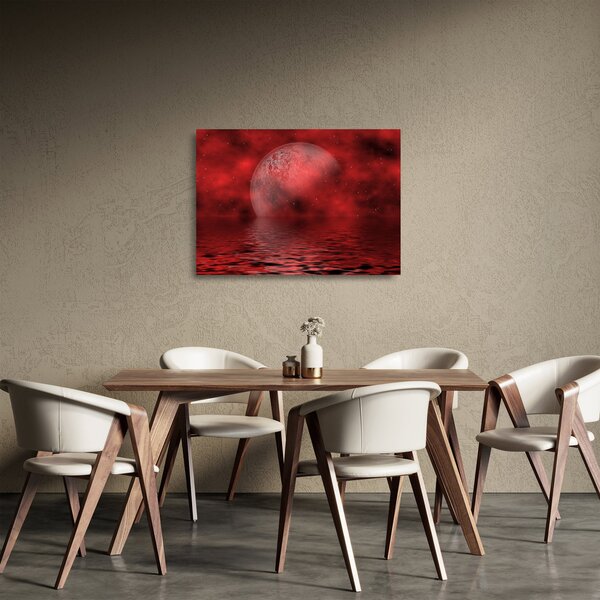 Staklena slika - Mjesec na vodenoj površini (70x50 cm)