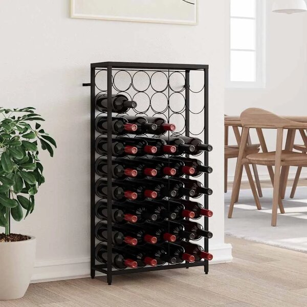 Stalak za vino za 45 boca crni 54 x 18 x 100 cm kovano željezo - 54 x 18 x 100 cm 1 1 1