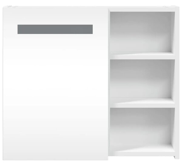 Kupaonski ormarić s ogledalom i LED svjetlom bijeli 60x13x52 cm - Bijela 60 x 13 x 52 cm 1 Bijela