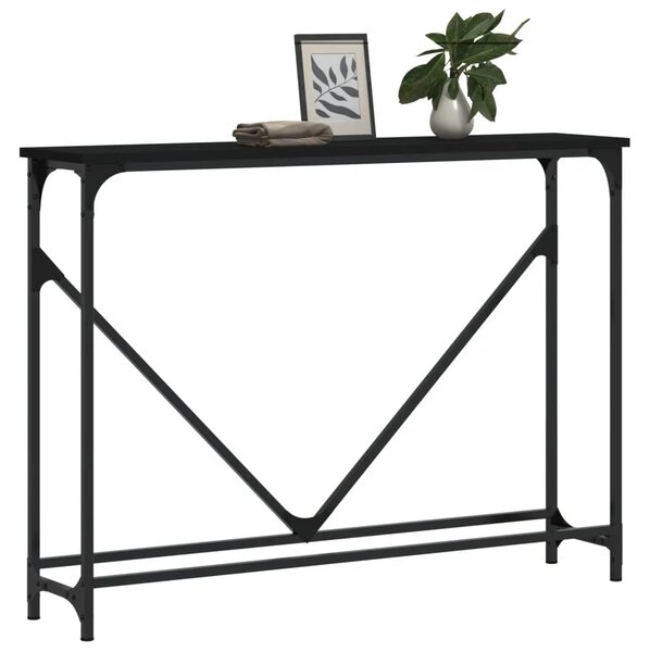 Konzolni stol crni 102 x 22 5 x 75 cm od konstruiranog drva - Crna 1 Crna